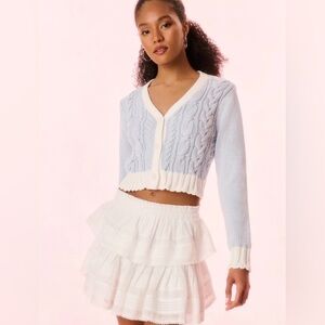 LoveShackFancy Hyacinth Cropped Cardigan